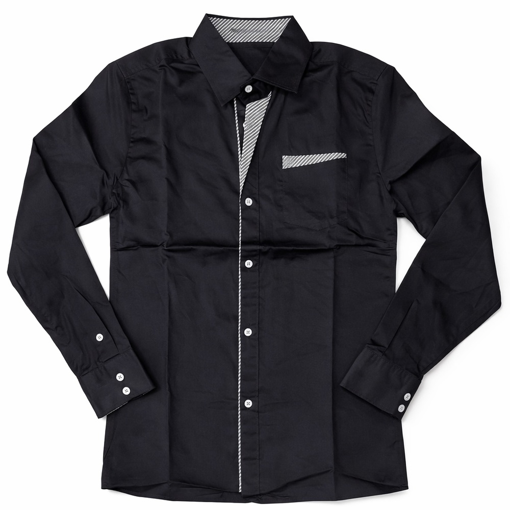 Trendy Men’s Black Button Up Dress Shirt | Medium (Fits Small) | New